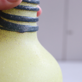 Vintage vaas glas geel