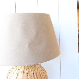 Vintage tafellamp riet bruine kap