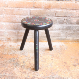 Vintage plantentafeltje zwart stippen patroon