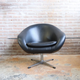 Vintage draaifauteuil zwart