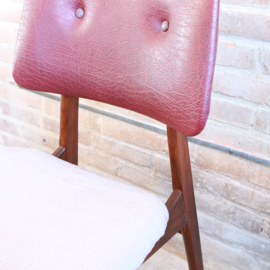 Vintage eettafel stoel velvet roze