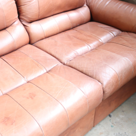 Vintage 70s bank cognac leer