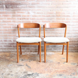 Vintage eettafel stoel teak beige 