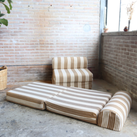 Vintage vouwmatras bank streep beige