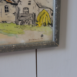 Vintage anton piek boerderij tekening 1940