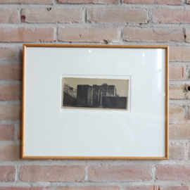 Vintage houten lijst met kunstwerk madrid tekening lijst Barth