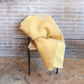 Vintage wollen deken  oker geel
