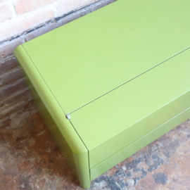 Vintage schoenenkast groen bankje hal dressoir