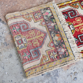 Vintage Perzische tapijt loper geel