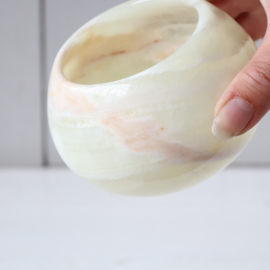 Vintage waxinelicht houder onyx
