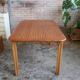 Vintage eettafel rotan 70s ribbel