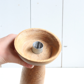 Vintage houten  kandelaar teak