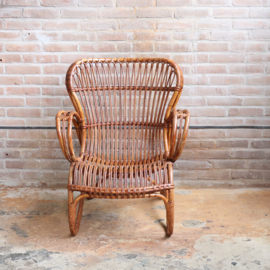 Vintage rotan fauteuil Rohe