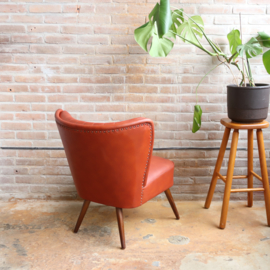 Vintage cocktail fauteuil roest rood