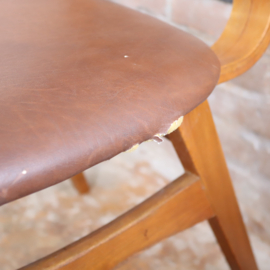 Set vintage stoelen bruin skai bekleding