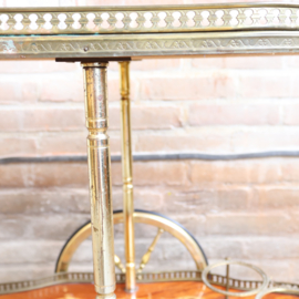 Vintage theewagen trolley goud
