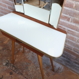 Vintage kaptafel teak wit jaren 60