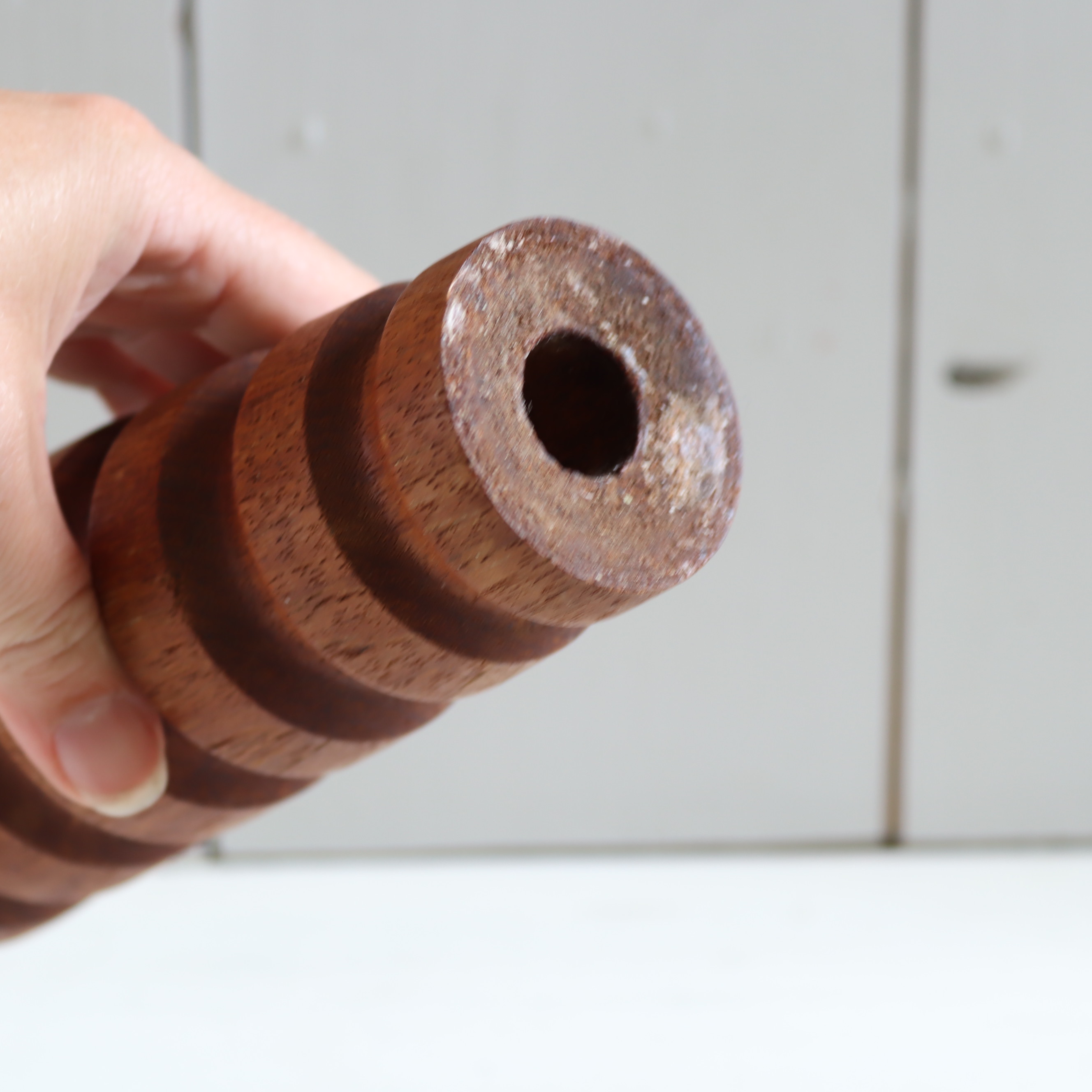 Vintage kandelaar hout