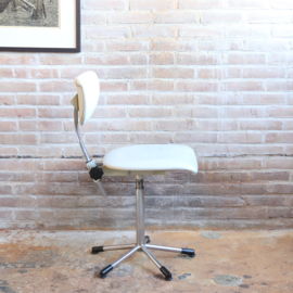 Vintage bureaustoel grijs de Wit