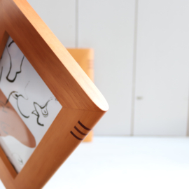 Set 2 vintage houten foto lijsten 80s