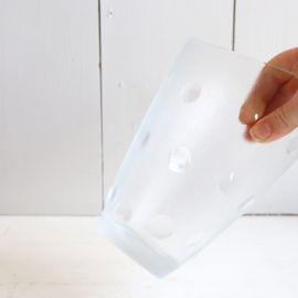 Vintage mid century Italiaanse polka dot vaas jaren 70 glas Italy stippen