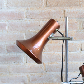 Vintage Deens staande lamp koper
