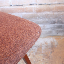 Vintage stoel jaren 60 70  chocolade bruin bekleding