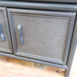 Vintage rotan tv meubel dressoir