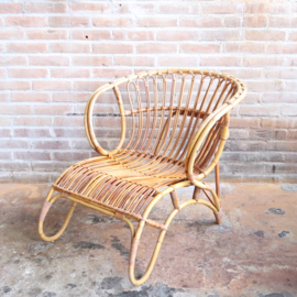 Vintage rotan fauteuil