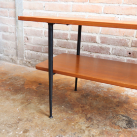 Vintage salontafel klein metaal hout mid-century