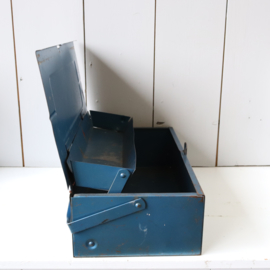 Vintage toolbox metaal gereedschapskist