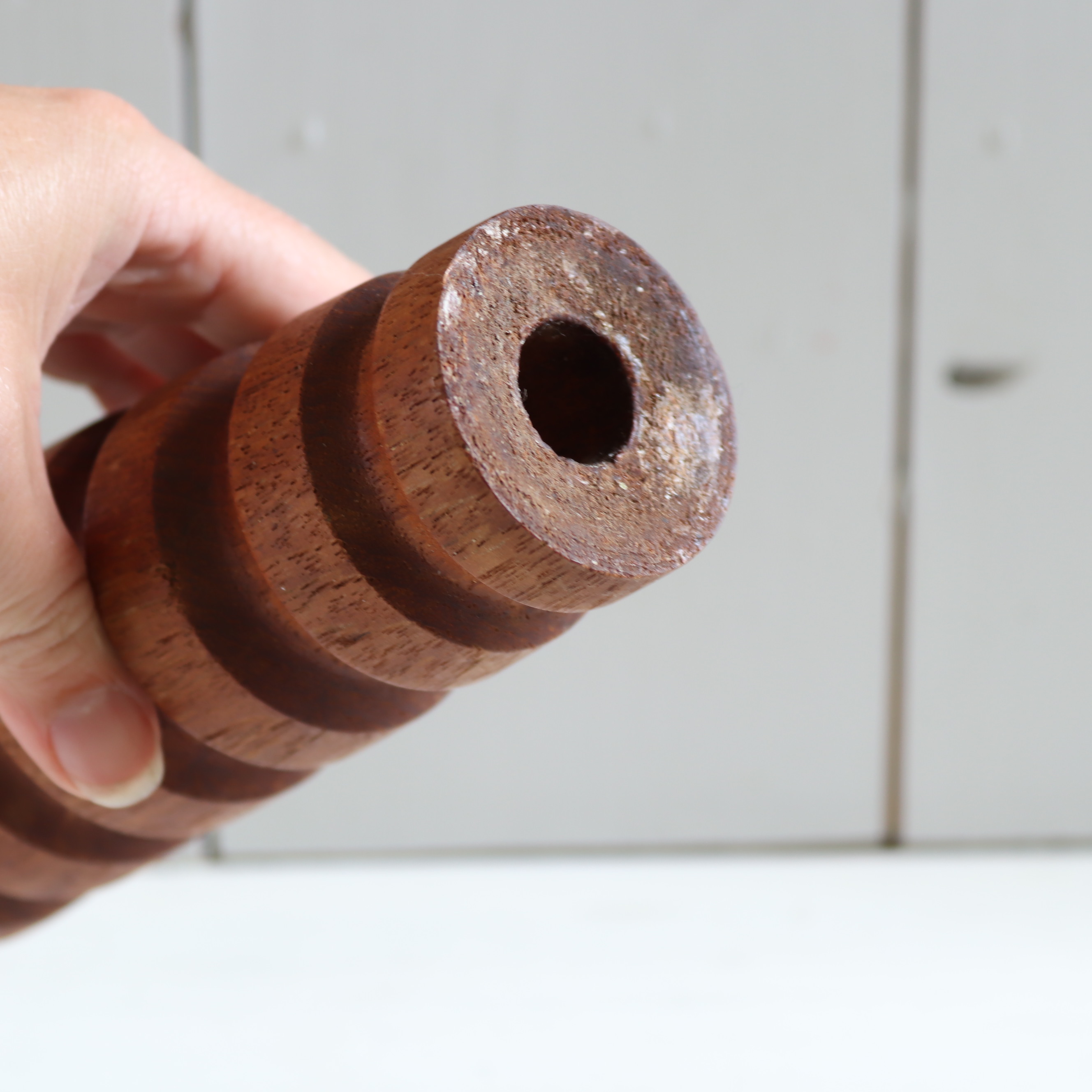 Vintage kandelaar hout