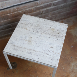 Vintage travertin bijzettafel