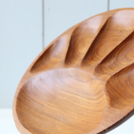 Vintage teak hout monkey platter