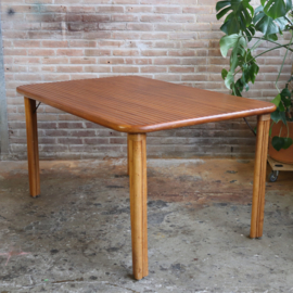Vintage eettafel rotan 70s ribbel