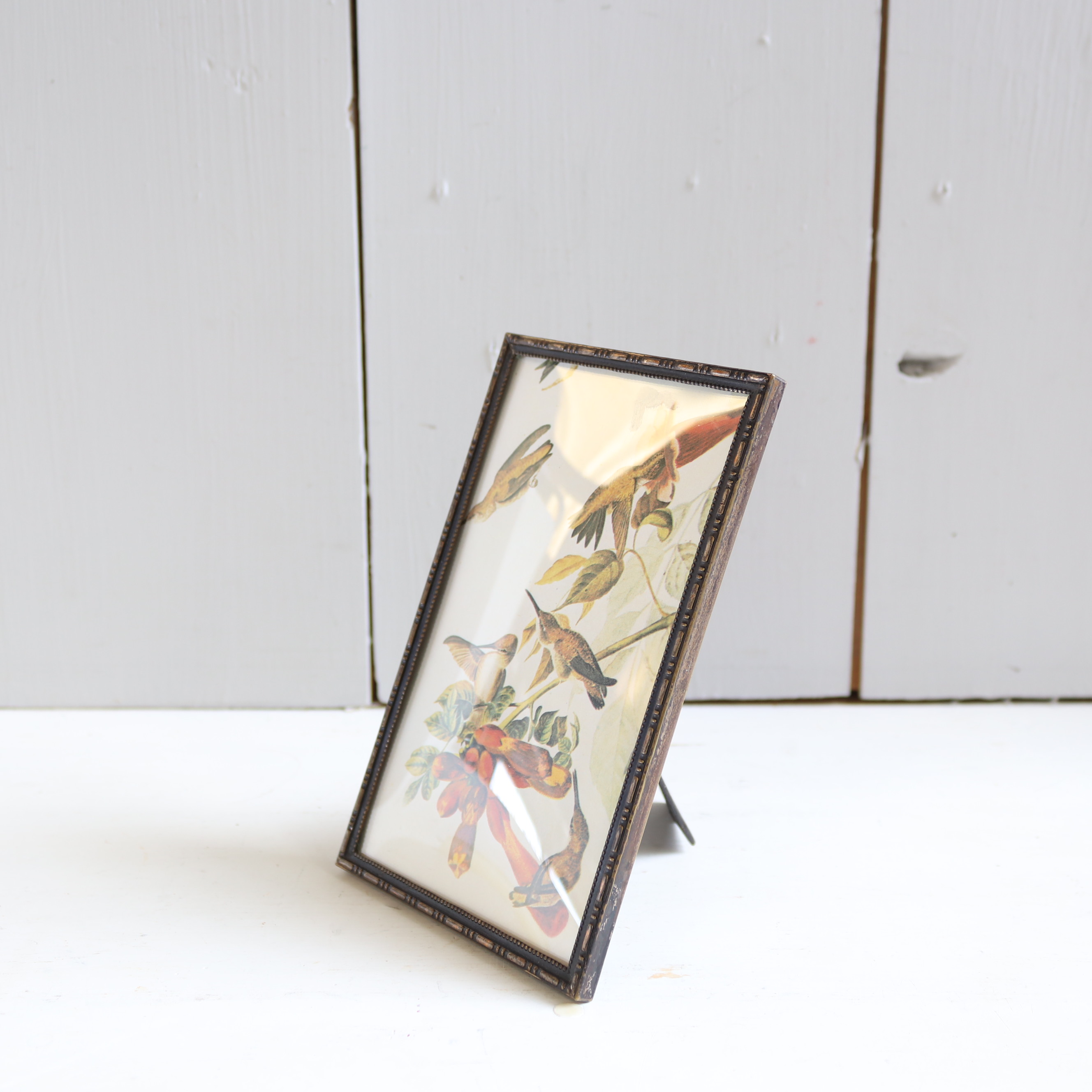 Vintage fotolijst zilver kleur bol glas