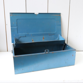 Vintage toolbox metaal gereedschapskist