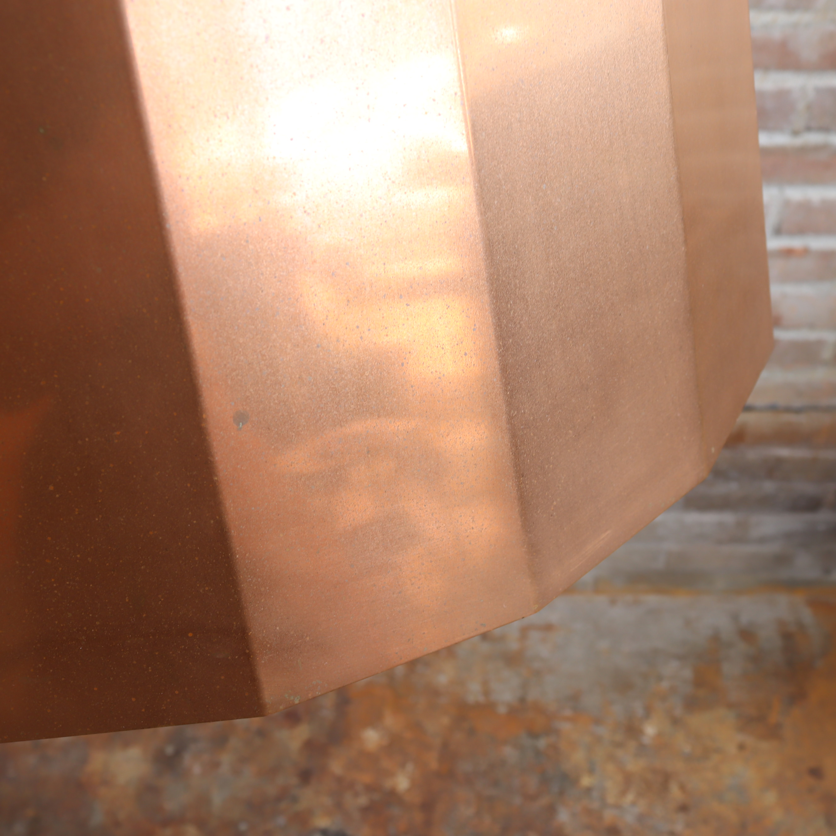 Design lamp Piet Hein Eek koper plisse hanglamp