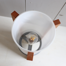 Vintage ikea lamp hout en glas