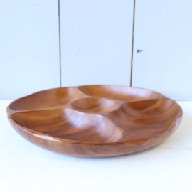 Vintage teak hout hapjes schaal