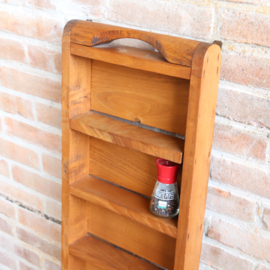 vintage vakkenkastje wand kruidenrek letterbak