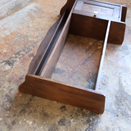 Vintage hangkast wandkast donker hout commode babykamer