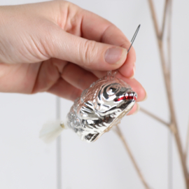 Vintage vis kerstbal ornament