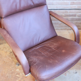 Vintage Artifort fauteuil leer