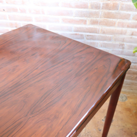Vintage eettafel uitschuifbaar donker hout jaren 70