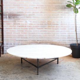 Vintage travertin salontafel GROOT rond