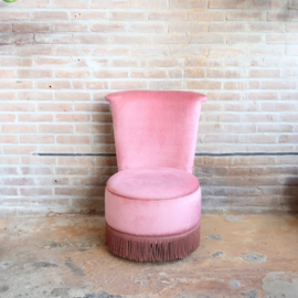Vintage roze fauteuil velvet