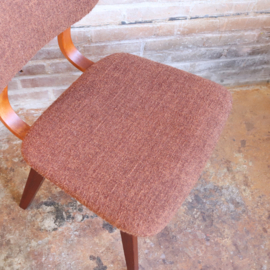Vintage stoel jaren 60 70  chocolade bruin bekleding