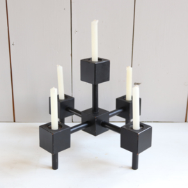 Vintage mid-century kandelaar zwart hout