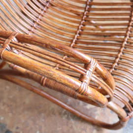 Vintage rotan fauteuil Rohe